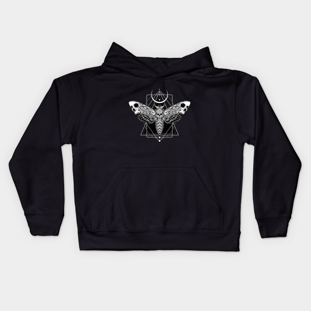 Surreal Death Moth Kids Hoodie by Von Kowen